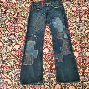 Vintage Boho Patchwork  jeans. Mens 32x32